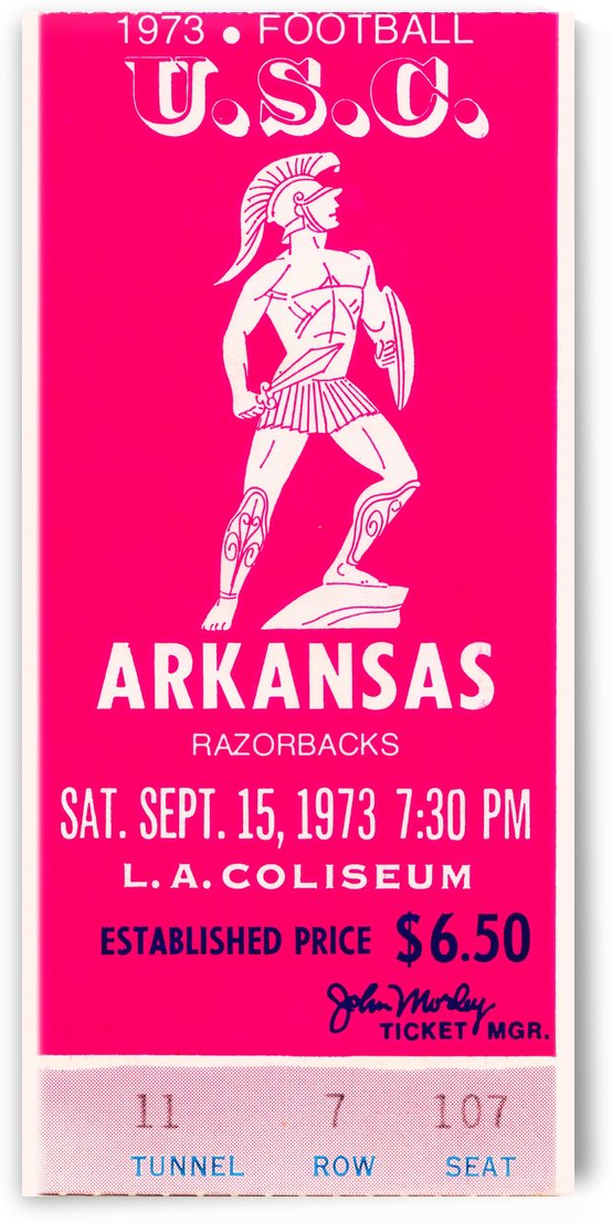 1973 USC Trojans vs. Arkansas Razorbacks by Row One Brand