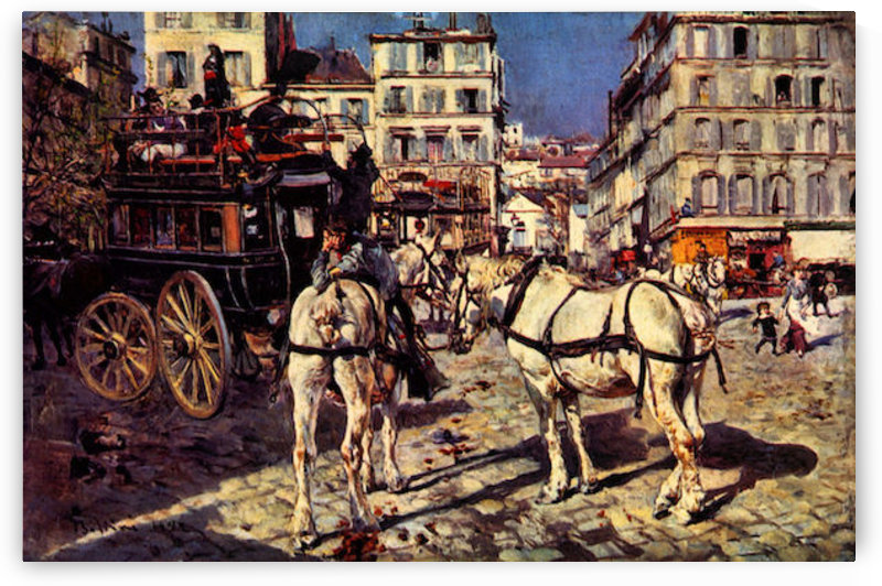 Buses on the Pigalle place in Paris by Giovanni Boldini