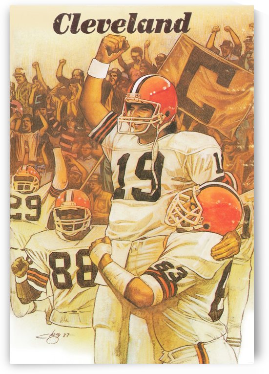 1987 Cleveland Browns Football Art  by Row One Brand