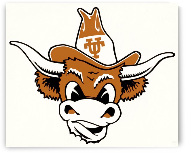 Vintage Texas Longhorn Cartoon Art  by Row One Brand