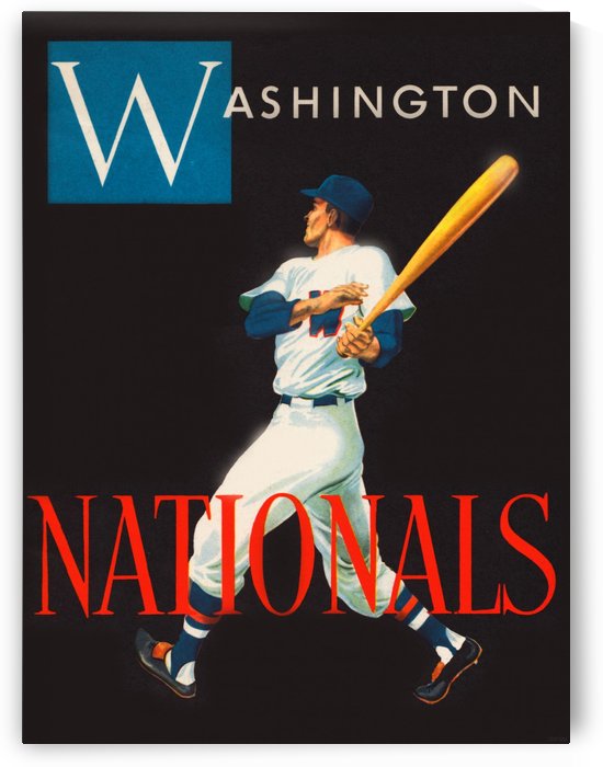 1952 Washington Nationals Baseball Art by Row One Brand