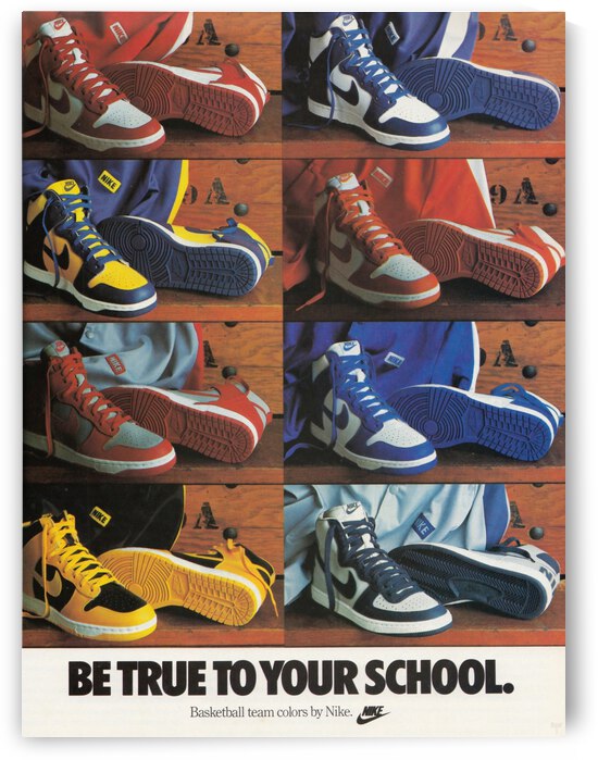 1987 Nike Dunk Shoe Ad Poster by Row One Brand