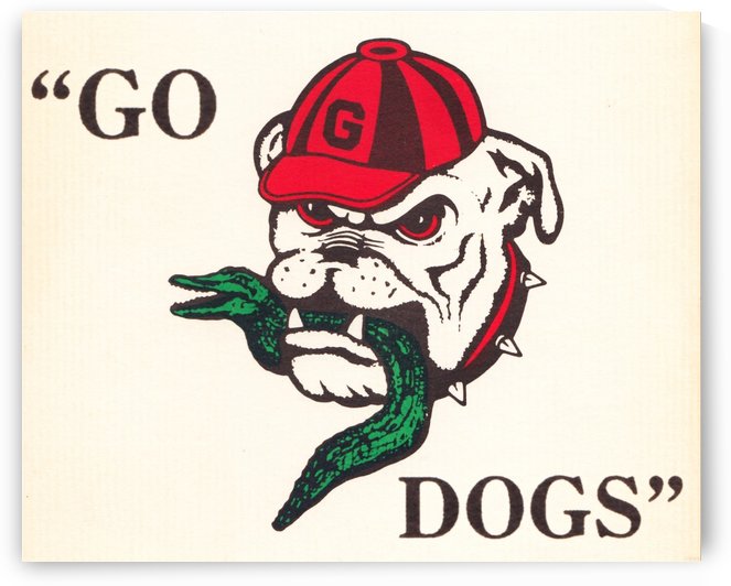 Retro Eighties Georgia Bulldog Eating Gator Dinner by Row One Brand