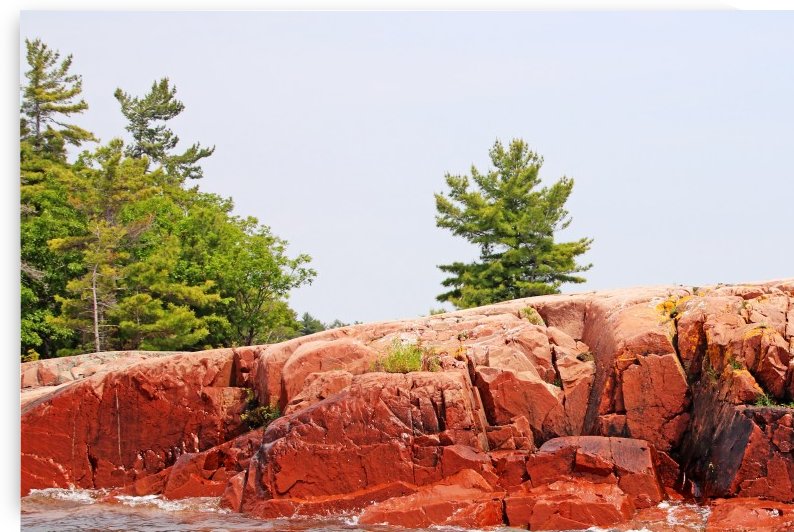 Pink Granite Of Georgian Bay by Deb Oppermann