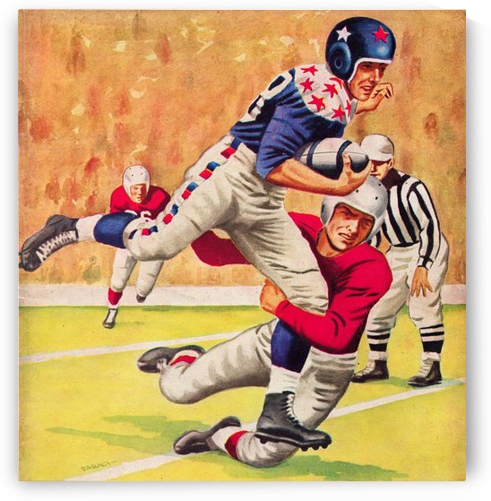 1954 Vintage Football Art by Artist Joe Faraci by Row One Brand