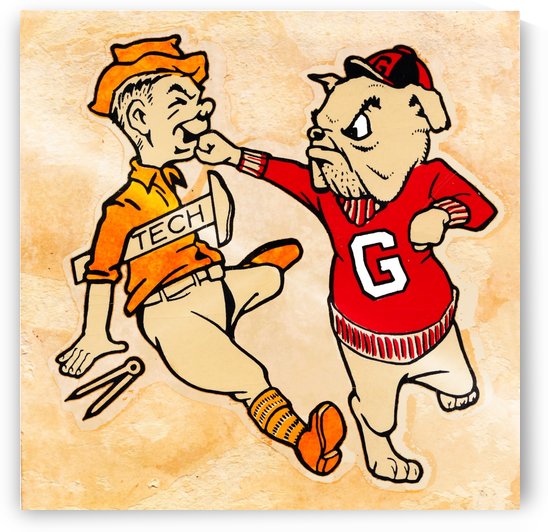 Vintage Georgia Bulldog Art by Row One Brand