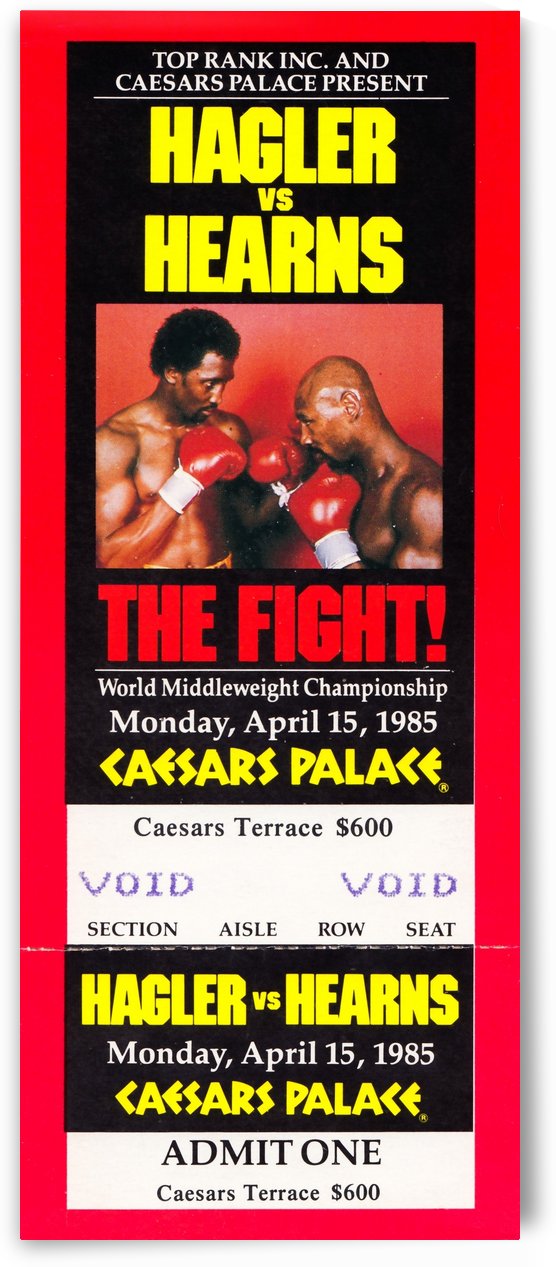 1985 hagler hearns boxing match caesars palace las vegas the fight by Row One Brand