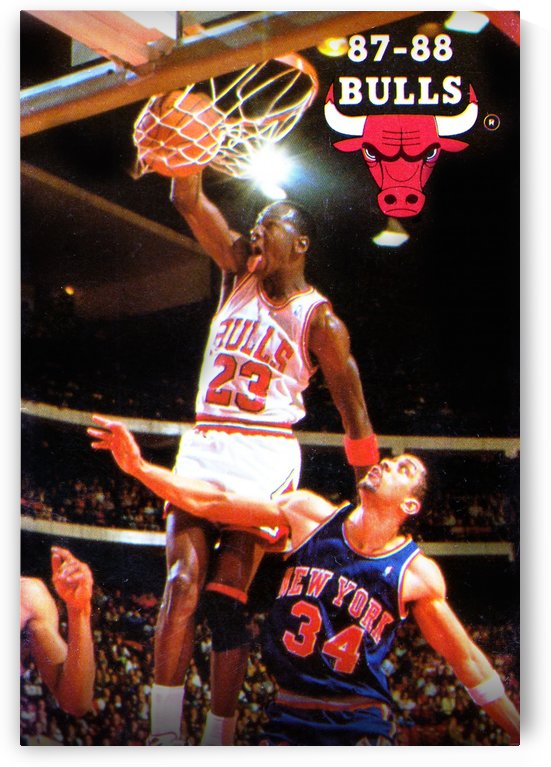 1987 michael jordan chicago bulls poster by Row One Brand
