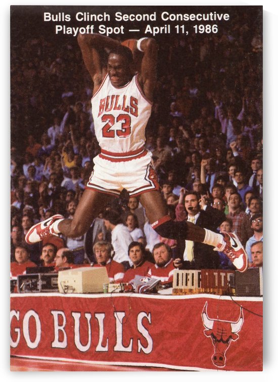 1986 Jordan Jump Basketball Art by Row One Brand