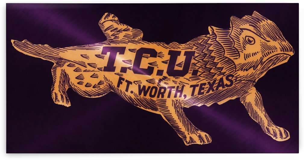 Vintage TCU Horned Frog Art by Row One Brand