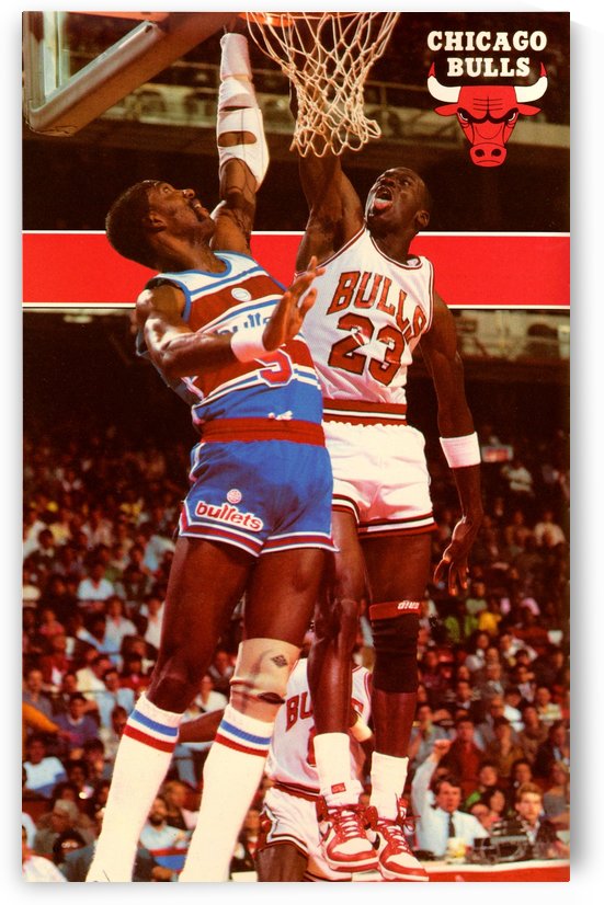 1985 Chicago Bulls Michael Jordan Dunk Art by Row One Brand