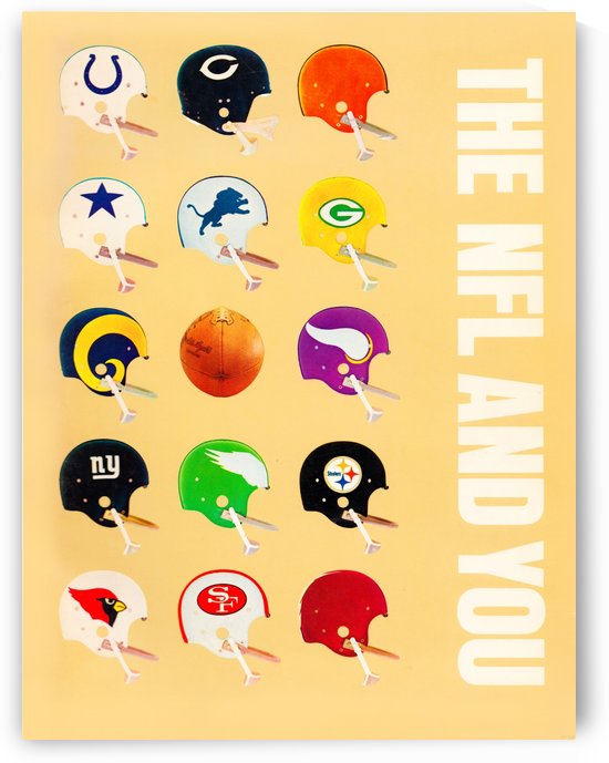 1963 Vintage NFL Football Helmet Poster by Row One Brand