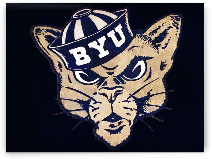 Vintage BYU Sailor Cougar Mascot Art  by Row One Brand