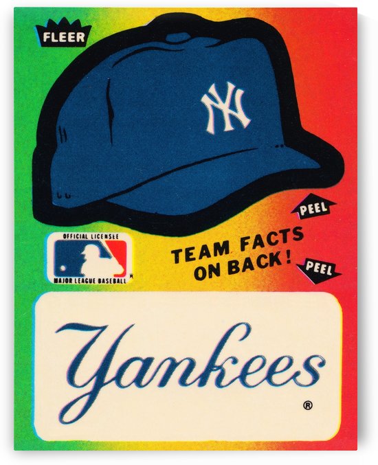 1982 Fleer Decal New York Yankees Wall Art by Row One Brand