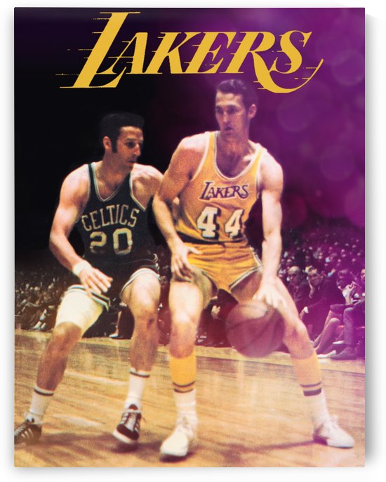 1969 Los Angeles Lakers Jerry West Art by Row One Brand