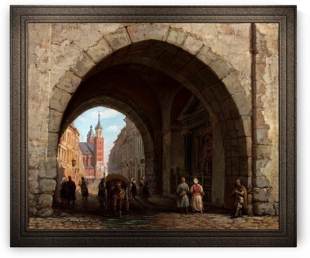 The Florian Gate in Krakow by Marcin Zaleski Old Masters Classical Fine Art Reproduction by xzendor7