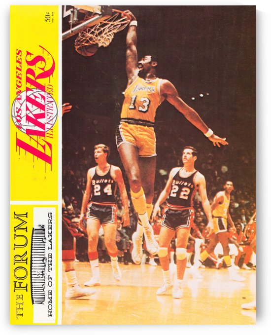 1968 LA Lakers Retro Basketball Poster  by Row One Brand