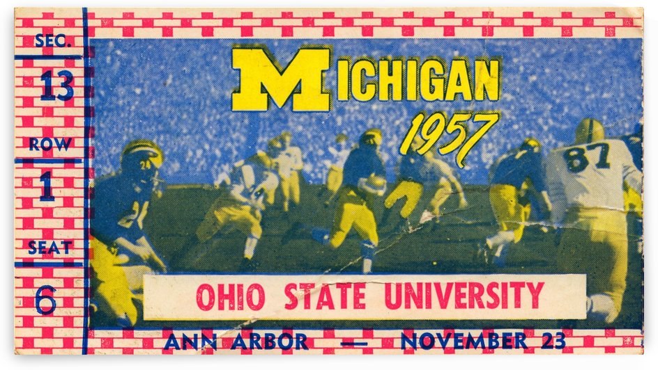 1957 Ohio State Buckeyes at Michigan Wolverines  by Row One Brand
