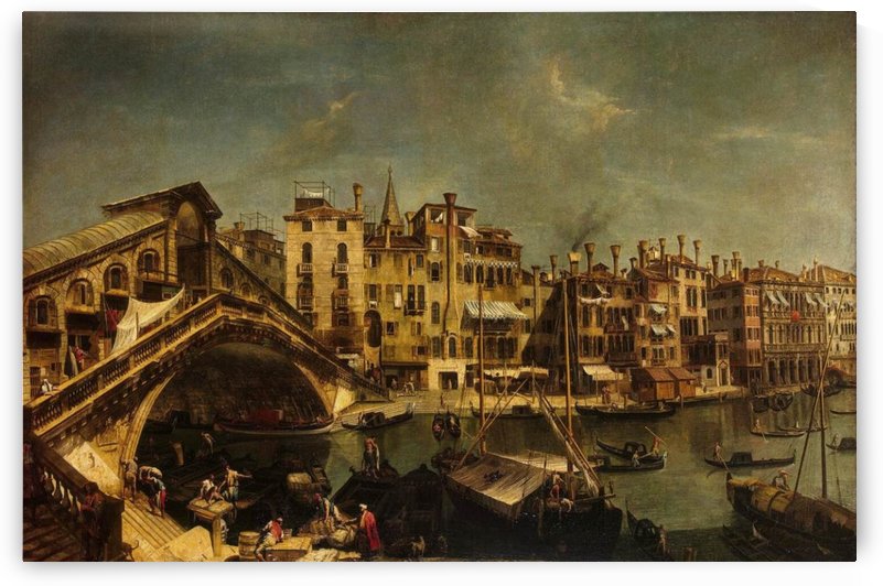 The Rialto Bridge from the Riva del Vin by Michele Marieschi