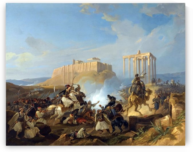 Battle scene from the Greek War of Independence by Georg Perlberg