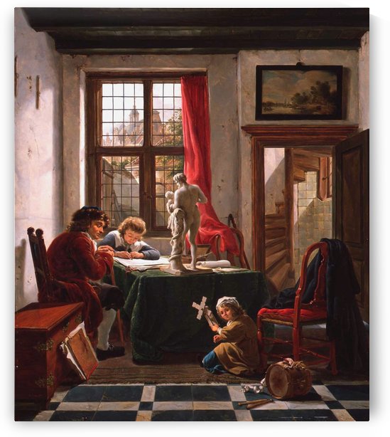 The drawing lesson by Abraham van Strij