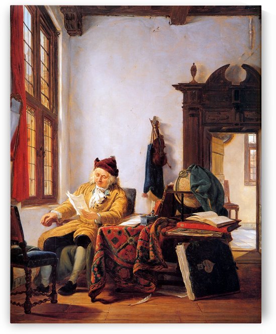 Merchant at a table near window by Abraham van Strij