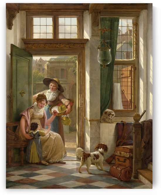 A Candle Saleswoman at the Door by Abraham van Strij