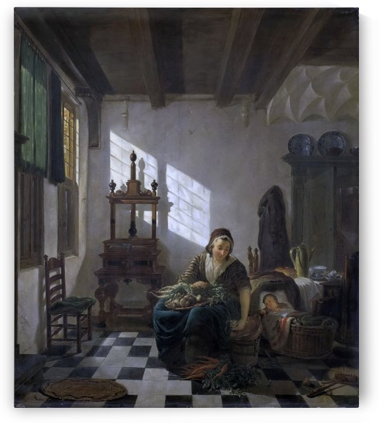 De huisvrouw by Abraham van Strij