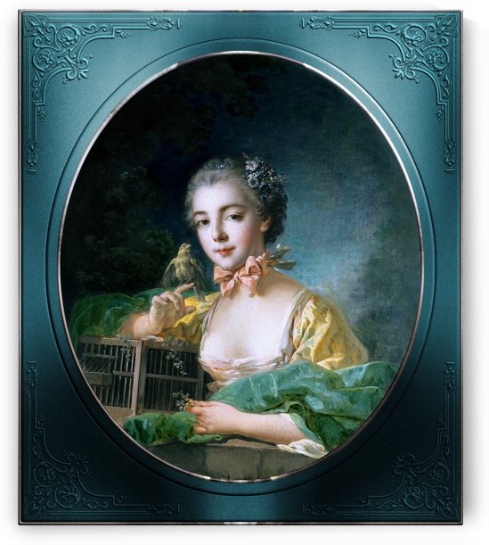 Portrait Of Madame Badouin The Artists Daughter by Francois Boucher Old Masters Classical Art Reproduction by xzendor7
