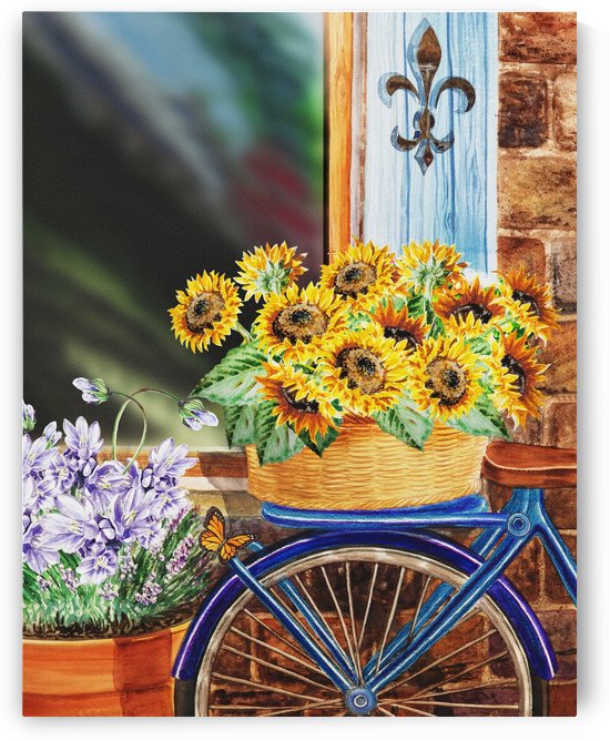 Basket Full Of Sunflowers by Irina Sztukowski