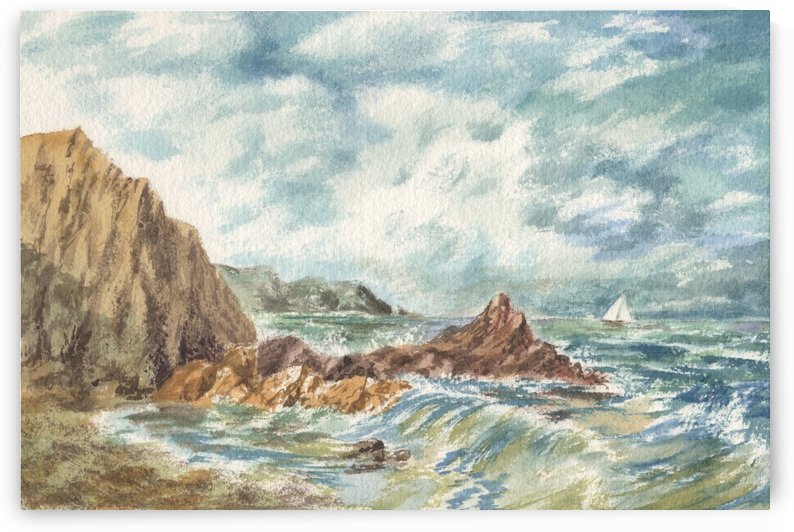 Vintage Storm At Rocky Shore by Irina Sztukowski