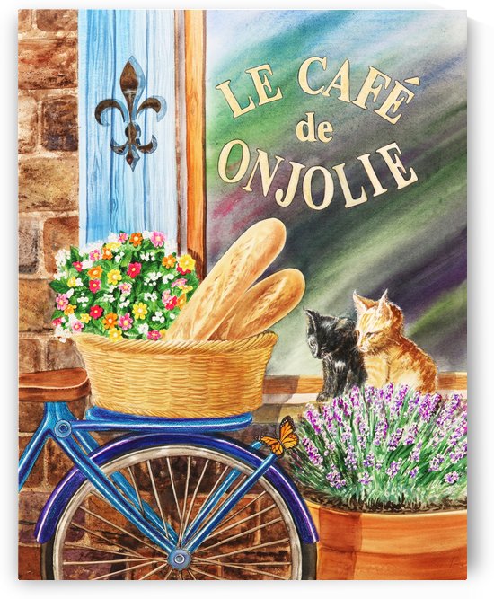 Bicycle With Basket At The Cafe Window by Irina Sztukowski