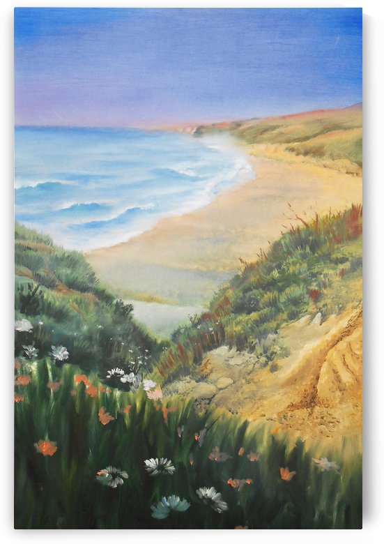 Ocean Shore Through The Hills by Irina Sztukowski