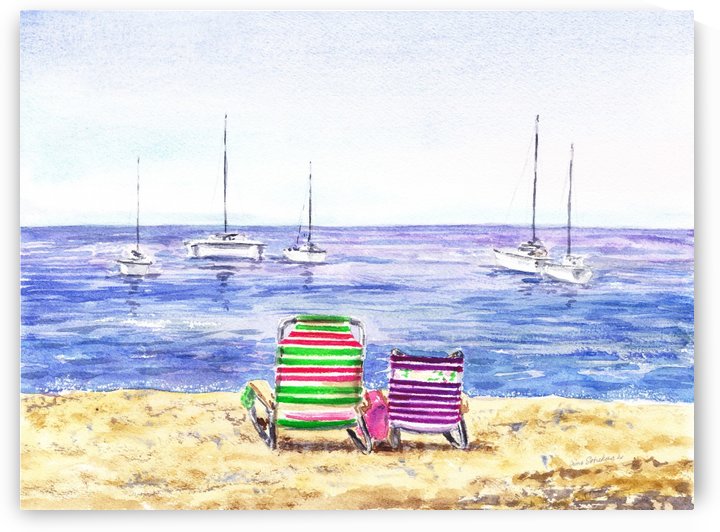 Two Chairs On The Beach by Irina Sztukowski
