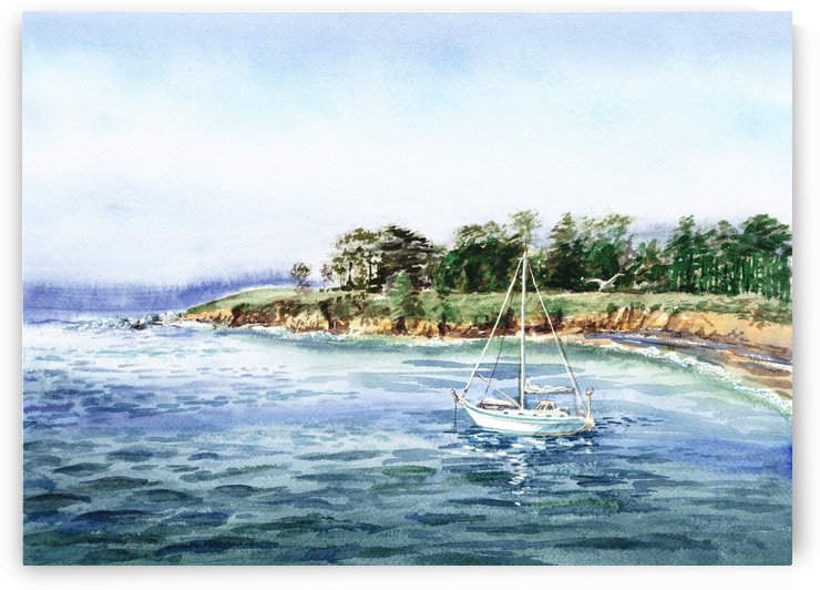 Sailboat At The Seashore by Irina Sztukowski