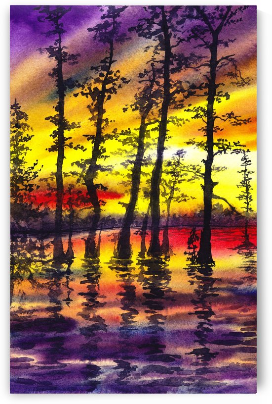 Bright Sunset Through The Trees by Irina Sztukowski