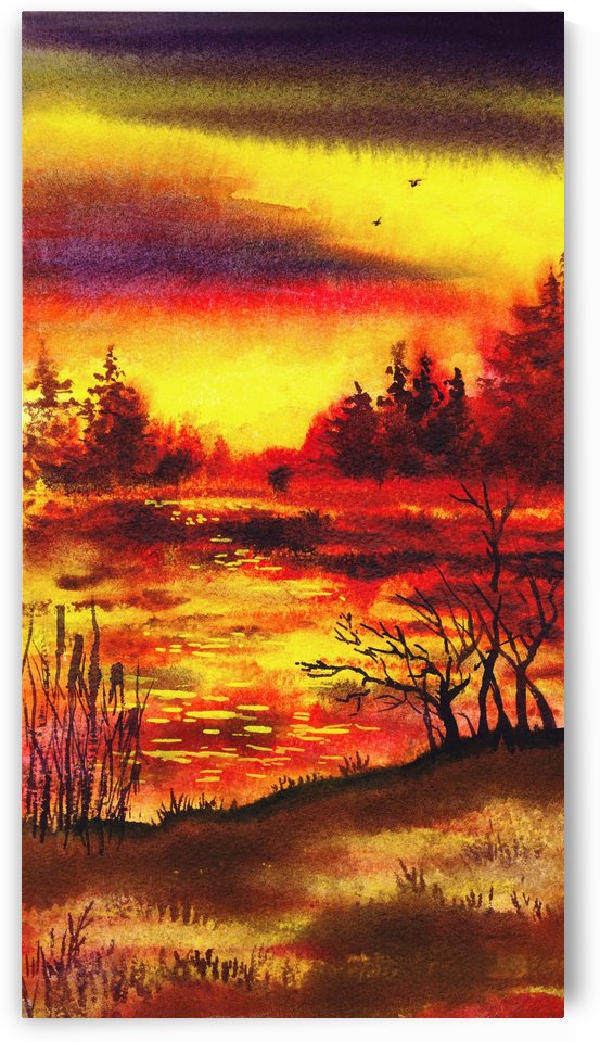 Bright Sunset At The Lake by Irina Sztukowski