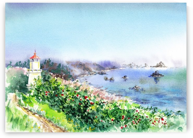 Lighthouse Trinidad California by Irina Sztukowski