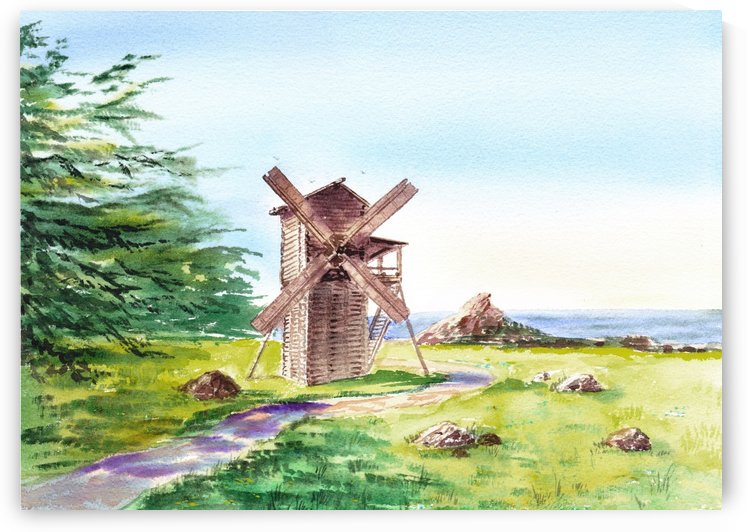 Landscapes Of California Fort Ross Windmill by Irina Sztukowski