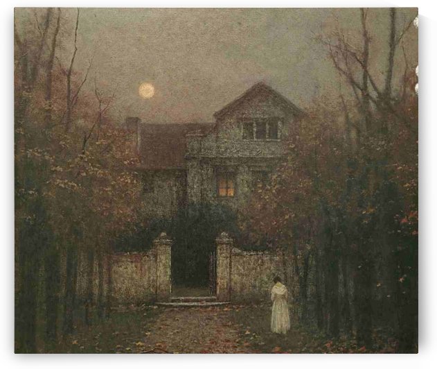 Vecer v zahrade by Jakub Schikaneder