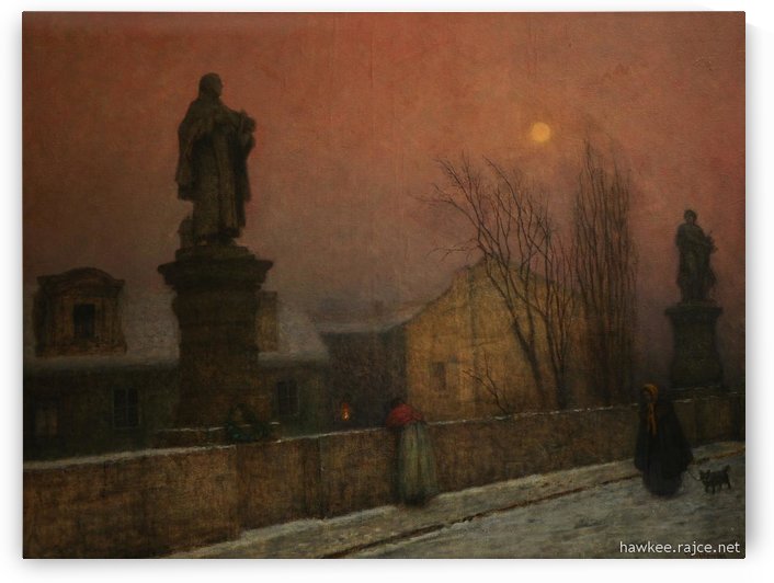 A walk on the bridge by Jakub Schikaneder