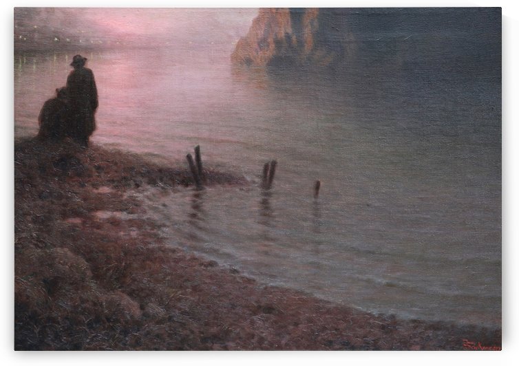 Zapad slunce na Vltav by Jakub Schikaneder