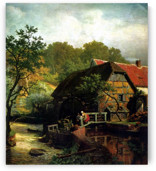 Watermill in Westphalia by Andreas Achenbach