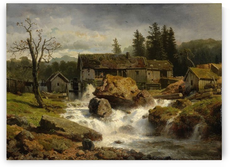 Die Muhle by Andreas Achenbach