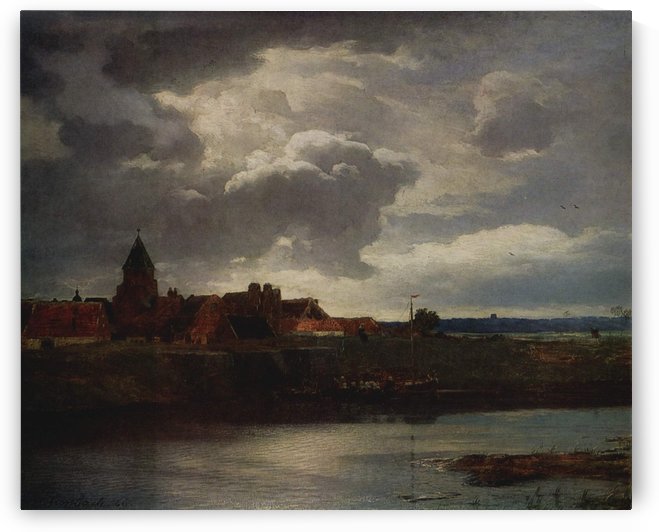 Landschaft mit Fluss by Andreas Achenbach