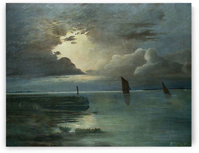Sonnenuntergang am Meer by Andreas Achenbach