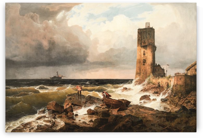 Castle by the sea by Andreas Achenbach