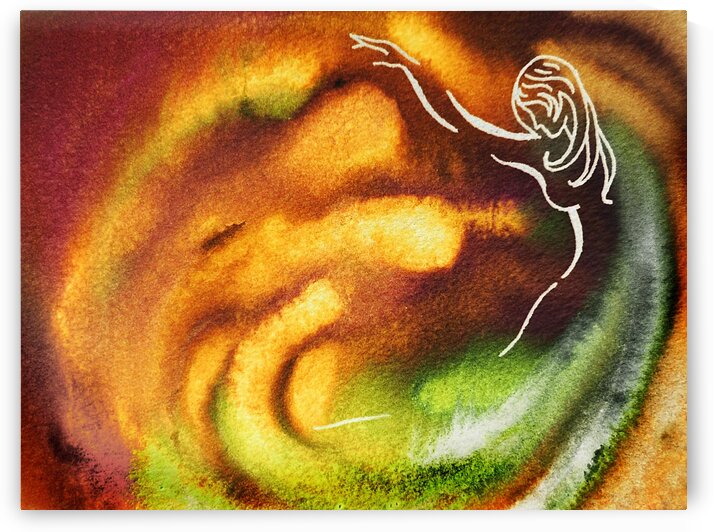 Gorgeous Dance Of Autumn Vortex Abstract Watercolor  by Irina Sztukowski