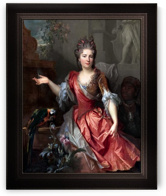 Portrait of a Woman and an Enslaved Servant by Nicolas De Largillerre Fine Art Old Masters Reproduction by xzendor7