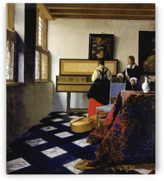 Johannes Vermeer: Lady at the Virginal with a Gentleman - The Music  Lesson HD 300ppi by Stock Photography